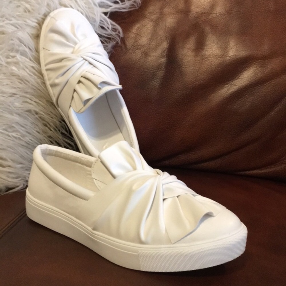 While twist slip on shoes